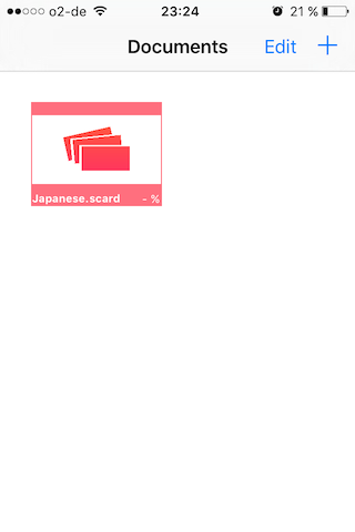 study cards: document view